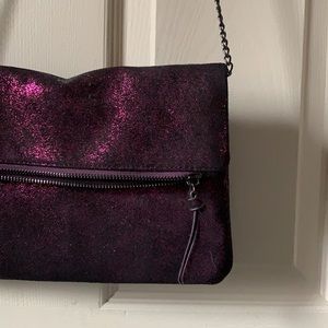 Purple/magenta sparkle crossbody/clutch